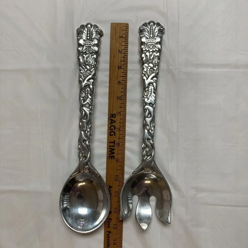Charter Club Country Chateau Silver Salad Large Fork & Spoon Set 1997 Vintage